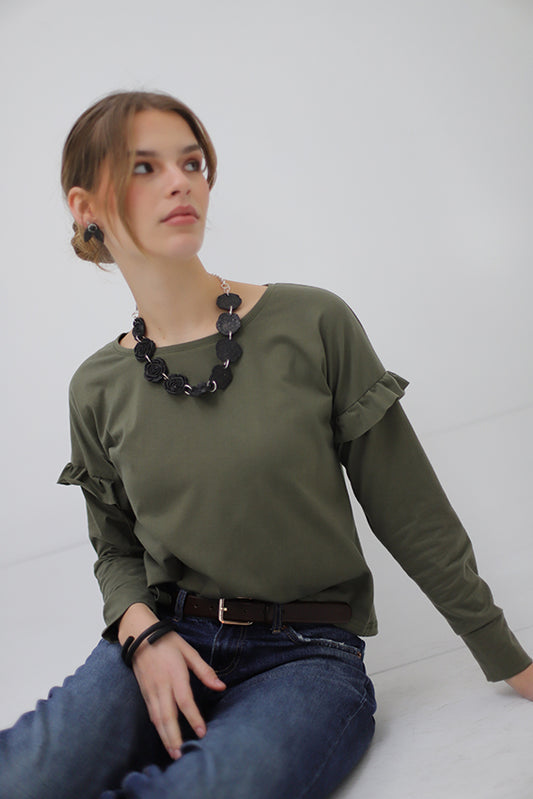 Polera Jazmín Verde musgo