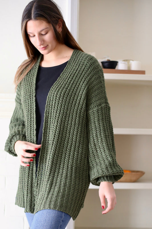 Tejido Violeta Abierto Verde musgo