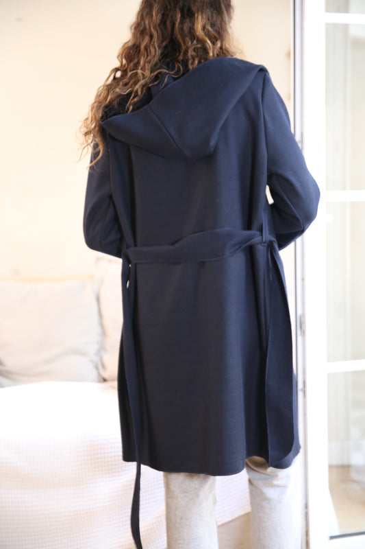 Abrigo capucha DeAlba Azul marino