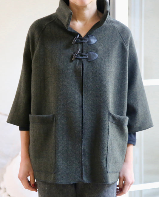 Chaqueta Sol Verde botella (paño 100% lana)