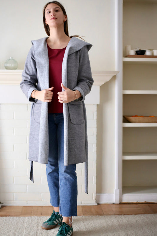 Abrigo capucha DeAlba Gris