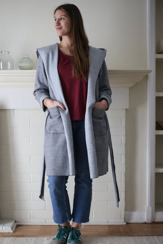 Abrigo capucha DeAlba Gris