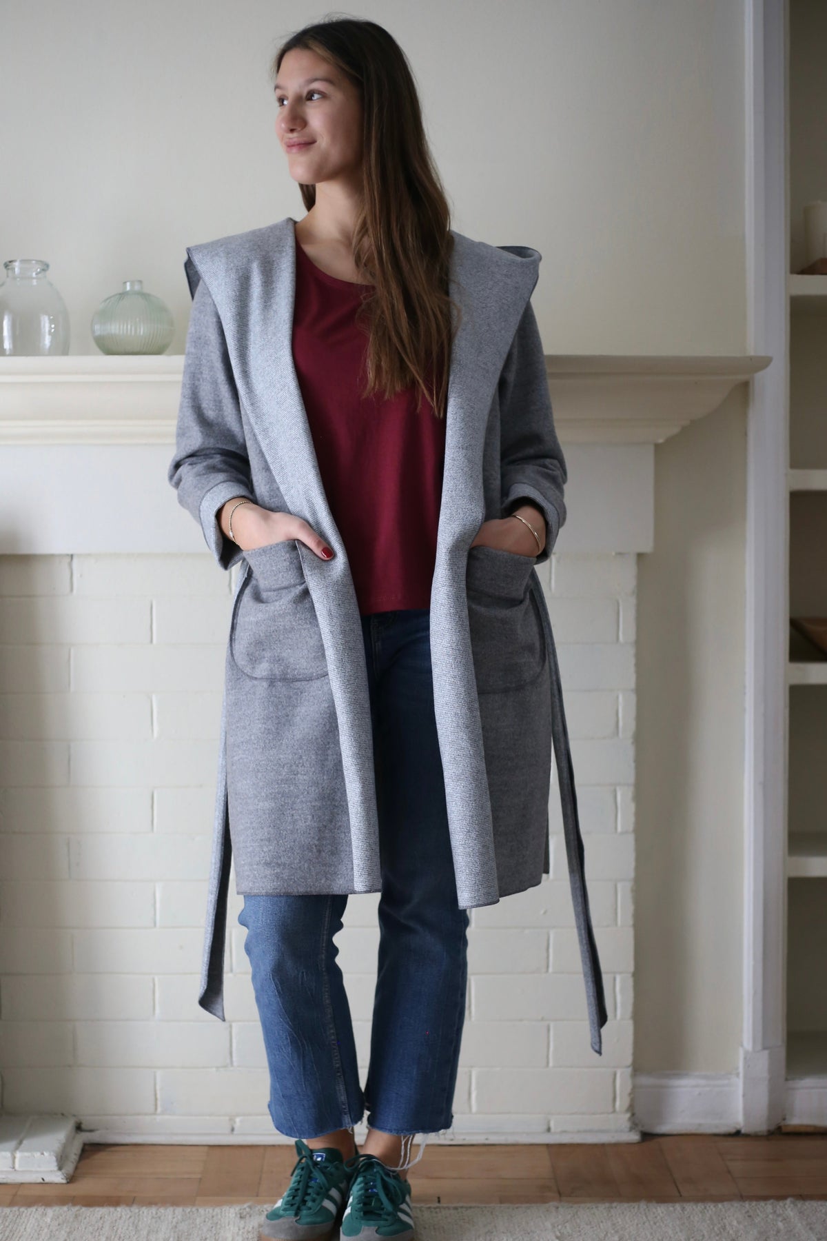 Abrigo capucha DeAlba Gris