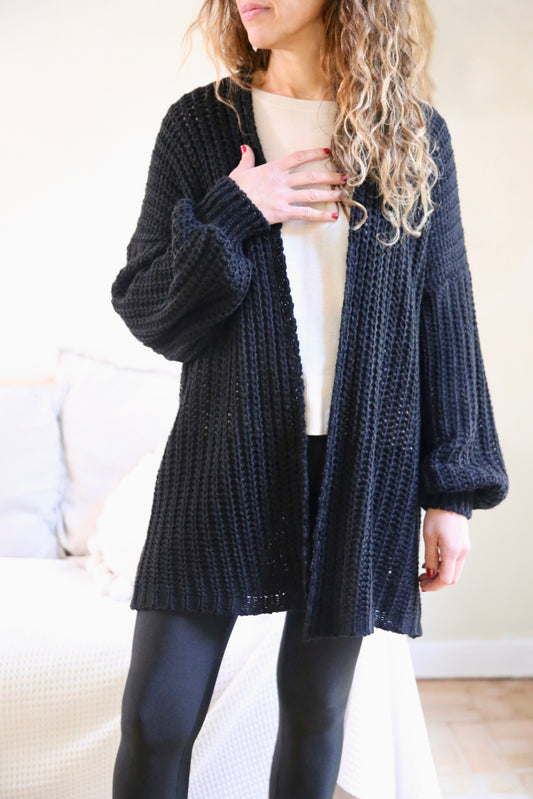 Tejido Violeta Abierto Negro