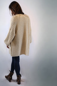 Tejido Violeta Cardigan Crudo