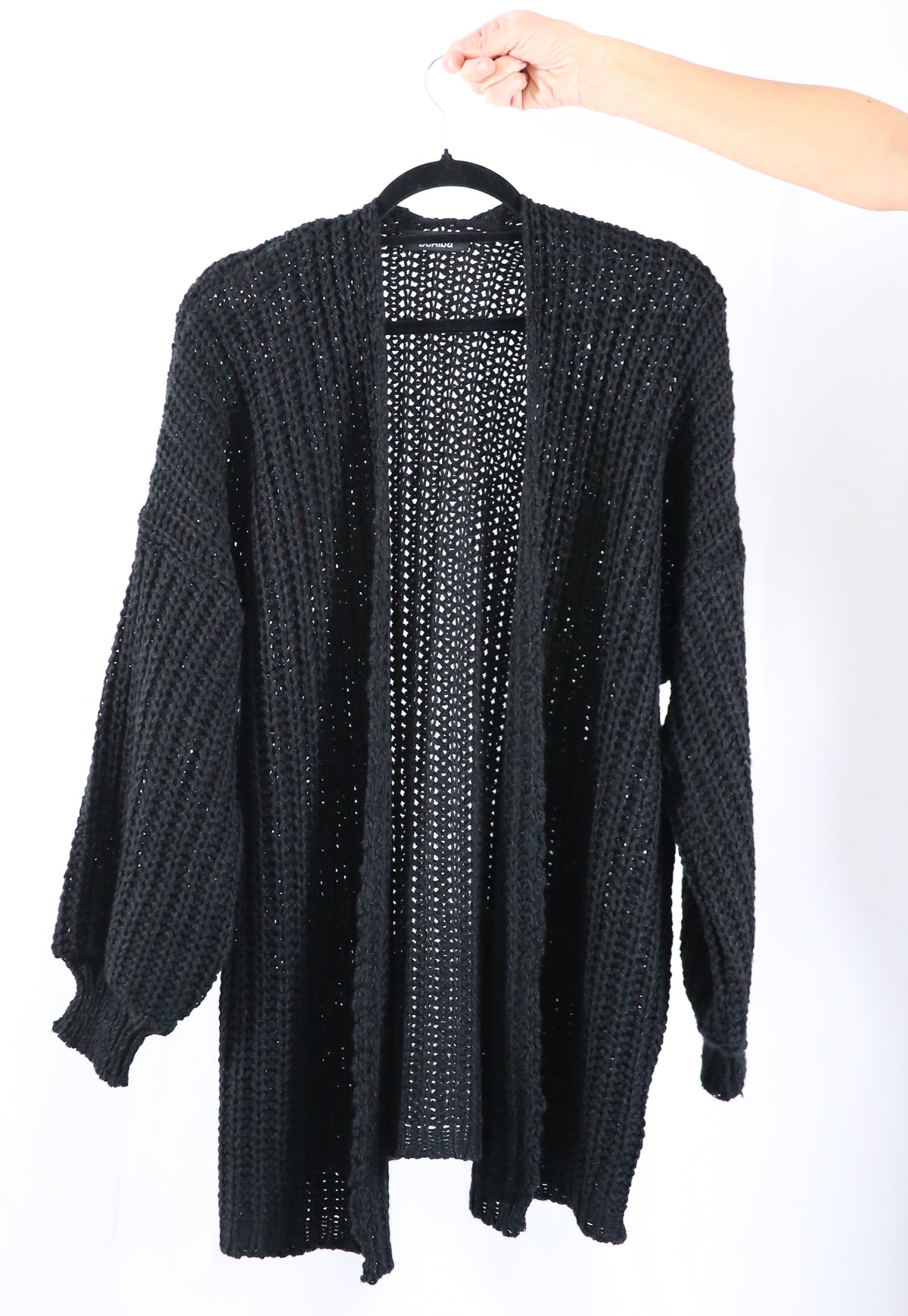 Tejido Violeta Cardigan Negro