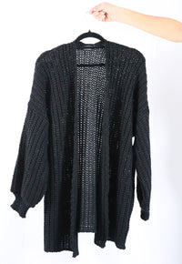 Tejido Violeta Cardigan Negro