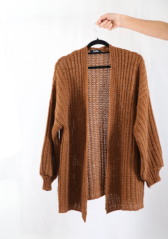 Tejido Violeta Cardigan Tostado