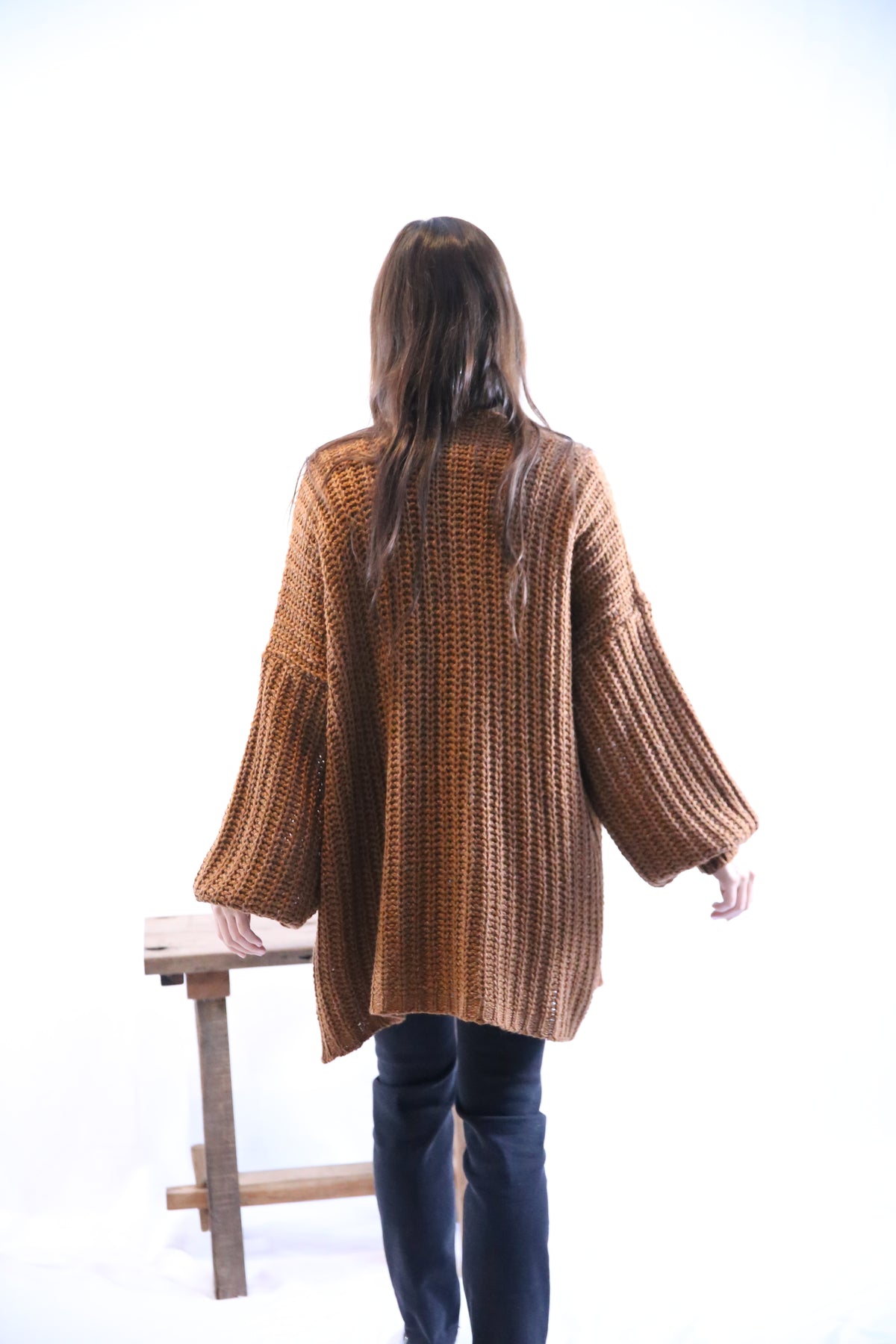 Tejido Violeta Cardigan Tostado
