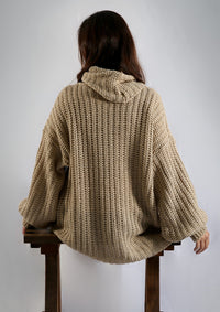 Tejido Violeta Cuello Alto Beige